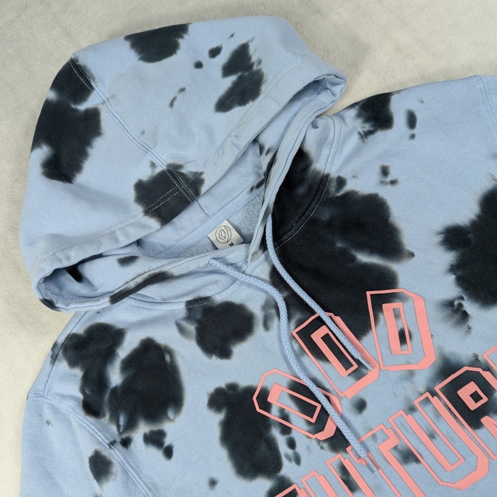 Odd Future Tie Dye Hoodie Mens Medium Blue Black Pink Logo Pullover Sweatshirt
